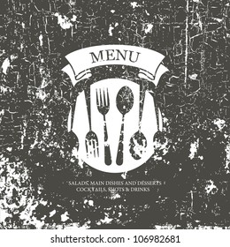 Diseño de la carta del restaurante. Estilo Grunge