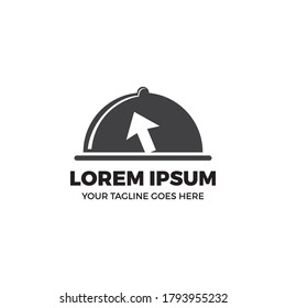 Restaurant-Menü-Design mit negativem Raum klicken Symbol für Restaurant-Logo-Design