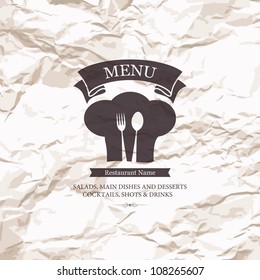 Restaurant menu design on old paper