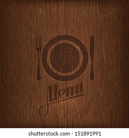 restaurant menu design on wood background