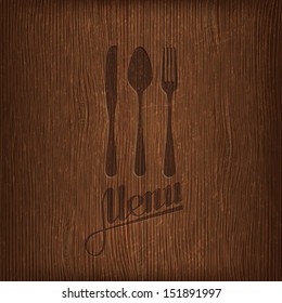 restaurant menu design on wood background