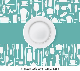 Restaurant menu design with plate 