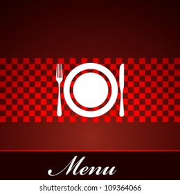 restaurant menu design with plate, fork and knife
