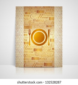restaurant menu design with plate, fork and knife