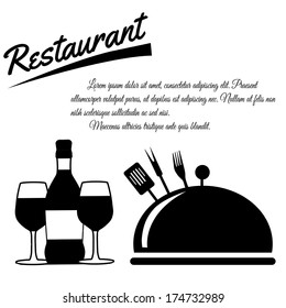 Restaurant menu design poster on white background with space for your text, vector illustration