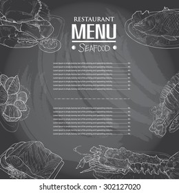 Restaurant menu design. seafood