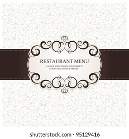 Restaurant menu design, with seamless background