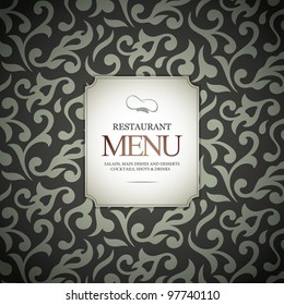 Restaurant menu design, with seamless background