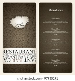 Restaurant menu design, with seamless background