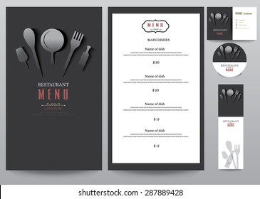 Restaurant menu design set.vector illustration