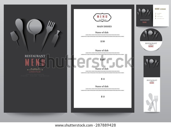 Restaurant Menu Design Setvector Illustration Stock Vector (Royalty ...