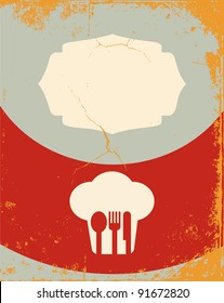 Restaurant menu design. With the silhouette cook chef