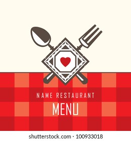 restaurant menu design with spoon and fork