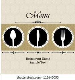 Restaurant menu design / Menu design with spoon, fork and knife