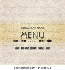 Restaurant menu design / Menu design with spoon and fork 