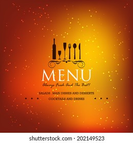 Restaurant menu design / Menu design with spoon, fork, knife and wineglass 