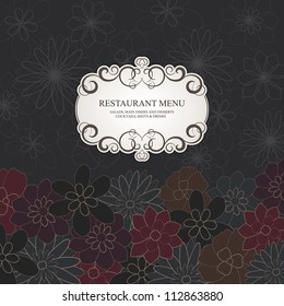 Restaurant menu design, with stylish flower background