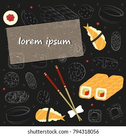 restaurant menu design sushi rolls
