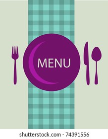 restaurant menu design with table utensil