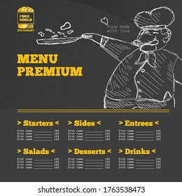 Restaurant menu design. Template for restaurant menu.