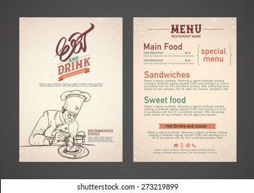 Restaurant menu design template.