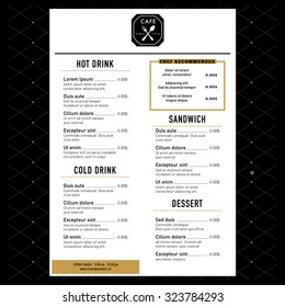 Restaurant Menu Design Template Layout With Logo Vector