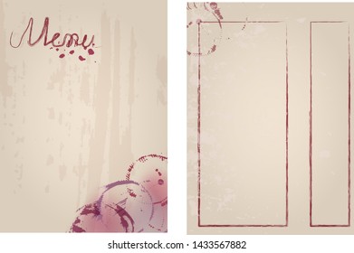 restaurant menu design template mockup for print out, free copy space, grungy vector