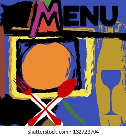 restaurant menu design template, with strokes and splashes