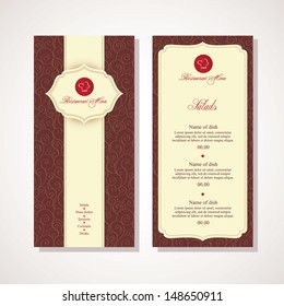 Restaurant menu design in vector