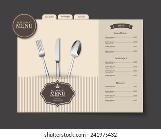 Restaurant menu design. vector