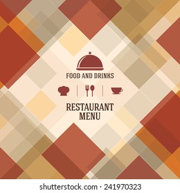 Restaurant menu design. Vector menu brochure template for cafe, coffee house, restaurant, bar. Food and drinks logotype symbol design