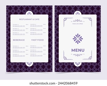 Diseño de menú de restaurante y plantilla de folleto vectorial