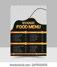  Restaurant Menu design, Vector brochure template for cafe, coffee house, restaurant, bar. Food and drinks logotype symbol design