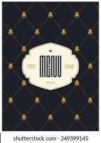 Speisekarte-Design des Restaurants. Vektor Menü Broschüre Vorlage für Café, Kaffeehaus, Restaurant, Bar. Logo Design für Lebensmittel und Getränke. Auf violettem Hintergrund