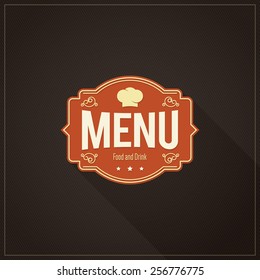 Restaurant menu design. Vector menu brochure template for cafe, coffee house, restaurant, bar. Food and drinks logotype symbol design