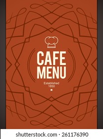Speisekarte-Design des Restaurants. Vektor Menü Broschüre Vorlage für Café, Kaffeehaus, Restaurant, Bar. Logo Design für Lebensmittel und Getränke. mit Kochmütze