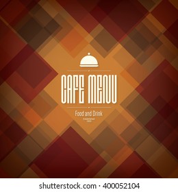Restaurant menu design. Vector brochure template for cafe, coffee house, restaurant, bar. Food and drinks logotype symbol design. Vintage background