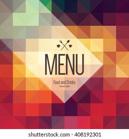 Restaurant menu design. Vector menu brochure template for cafe, coffee house, restaurant, bar. Food and drinks logotype symbol design. Abstract vintage paper background