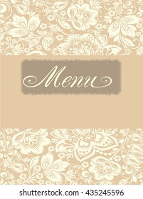 Restaurant menu design. Vector menu brochure template for cafe, coffee house, restaurant, bar. Food and drinks design. Crumpled vintage paper background