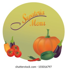 Restaurant Menu Design. Vector Cover of a Bistro Card with Vegetables