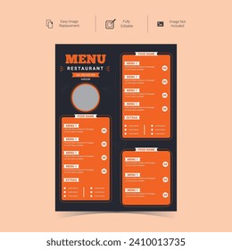 Restaurant menu design and vector template