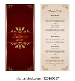 Restaurant menu design - vintage style