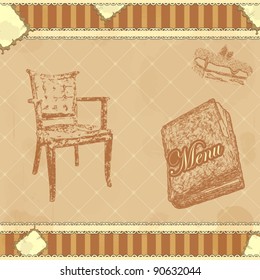 Restaurant menu design in vintage style