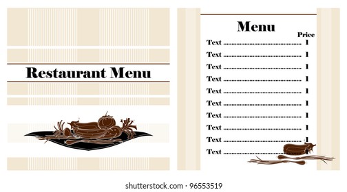 restaurant menu design witn vegetables