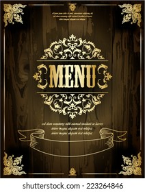 Restaurant Menu Design Wood Texture 库存矢量图(免版税)223264846 | Shutterstock