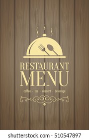 Restaurant Menu Design, Wooden Board Background