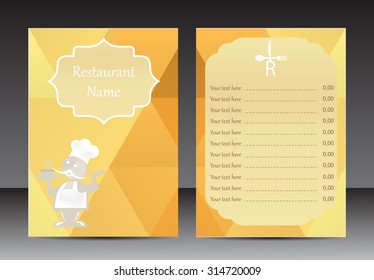Restaurant menu design.Vintage menu.Flyer vector template.
