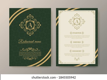 Restaurant menu with elegant ornamental style