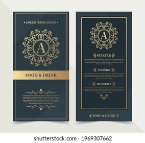 restaurant menu with elegant ornamental style