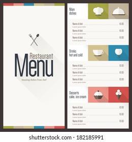 Restaurant Menu. Flat Design